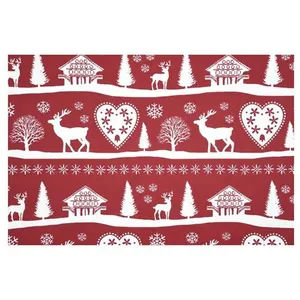 GENERIQUE Tissu coton ambiance montagne vendu au mètre(...) - VALBONNAIS ROUGE