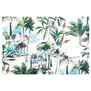 GENERIQUE Tissu coton satiné tropical vendu au mètre(...) - minorque multicolore