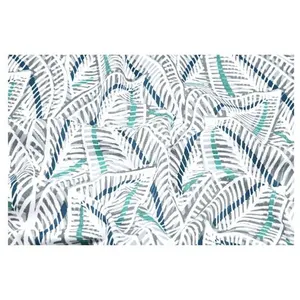 GENERIQUE Tissu coton feuilles vendu au mètre(...) - darwin bleu