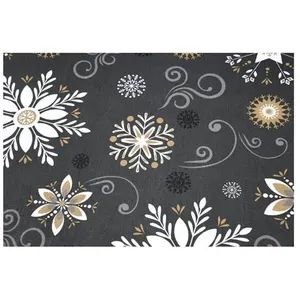 GENERIQUE Tissu coton Noël fleurs vendu au mètre(...) - liesse anthracite pas cher