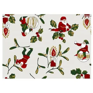 GENERIQUE Tissu Noël Père Noël vendu au mètre(...) - farfadet rouge