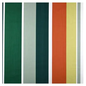 GENERIQUE Tissu coton enduit rayé vendu au mètre(...) - Orange