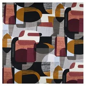 GENERIQUE Tissu coton enduit moderne vendu au mètre(...) - Rouge