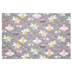 GENERIQUE Tissu enfant matelassé fées vendu au mètre(...) - ROSELIA GRIS