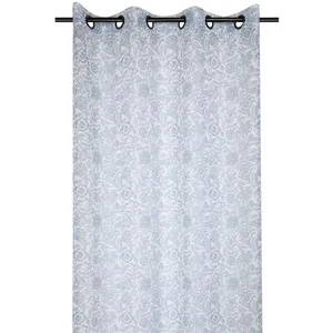 Home Maison Voilage tamisant au style fleuri polyester bleu azur 140x260 cm pas cher