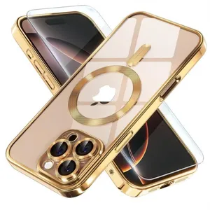 Coque pour iPhone 16 Pro - MASSILIA TECH - Transparent Chromé - 2 Vitr...
