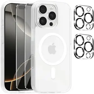 Coque pour iphone 16 pro max et 2 vitres verre trempé compatible magsa...