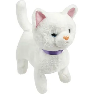 ONE TWO FUN Peluche mécanique et sonore Chat Blanc pas cher