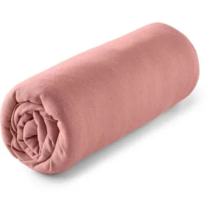 ACTUEL Drap housse uni en jersey coton - collection permanente terracotta 90x190 cm pas cher