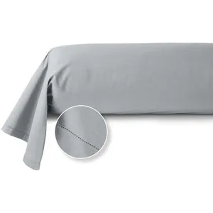 ACTUEL Taie de traversin unie en percale de coton  gris 43x186 cmVendu parauchan