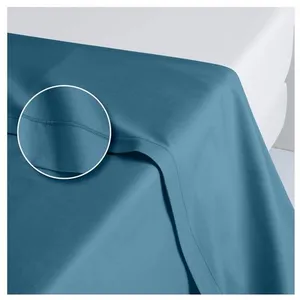 ACTUEL Drap plat uni en coton 57 fils - collection permanente bleu canard  180 x 290 cmVendu parauchan