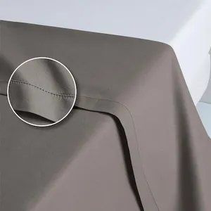 ACTUEL Drap plat uni en percale de coton 70 fils - collection permanente gris foncé 240x300 cm pas cher