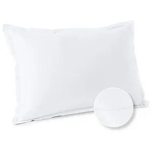 ACTUEL Taie d'oreiller ergonomique unie en coton 57 fils - collection permanente blanc 43x63 cm pas cher