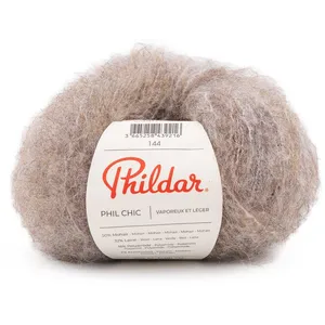 Pelote de laine et Mohair PHIL CHIC - 25gr -(...) - Taupe Chiné