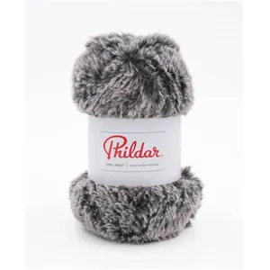Phildar Pelote de fourrure à tricoter PHIL INUIT - 100GR - Dark Noir -...
