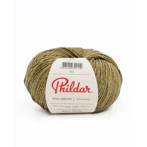 Fil de coton à tricoter Phil Origin - Phildar(...) - Kaki Vert pas cher