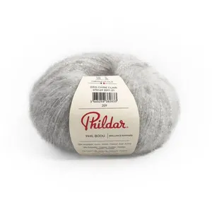 Phildar Pelote de laine à tricoter PHIL BIJOU - Gris chiné clair - Gri...