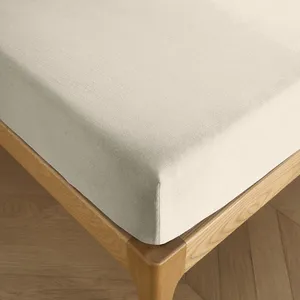 Coton Pur - Drap housse 100% Coton bonnet 30 cm sable 180x200 cm pas cher