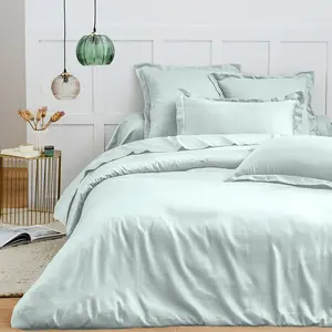 COTON PUR Housse de couette 140 x 200 cm "Prémium" pour lit 1 place - Prémium Menthe