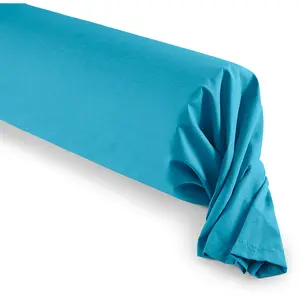 COTON PUR Taie de traversin 45 x 185 cm "Prémium" - Prémium Cyan pas cher