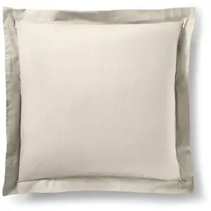 Coton Pur - Taie d'oreiller Volant plat 100% coton sable 63x63 cm pas cher