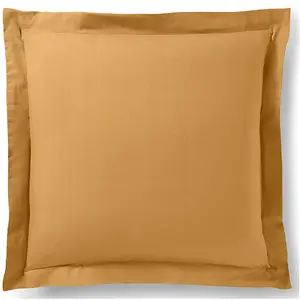 Coton Pur - Taie d'oreiller Volant plat 100% coton miel 63x63 cm pas cher