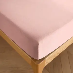 Coton Pur - Drap housse 100% Coton bonnet 30 cm rose dragee 140x190 cm pas cher