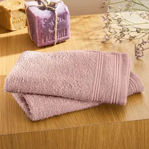 UNIVERS DECOR Coton Pur - 4 Serviettes Invite Spa vieux rose 30x50 cmVendu parcarrefour