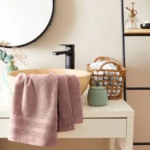 Comparateur de prix : UNIVERS DECOR Coton Pur - Serviette de Toilette Spa vieux rose 50x100 cm