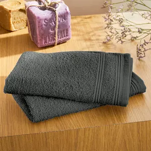 Comparateur de prix : UNIVERS DECOR Coton Pur - 4 Serviettes Invite Spa ardoise 30x50 cm