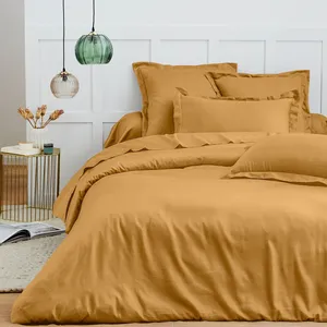 COTON PUR Housse de couette 240 x 220 cm "Prémium" pour lit 2 places - Prémium Miel pas cher