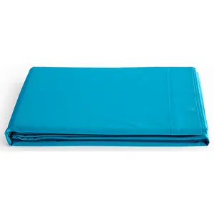 Coton Pur - Drap Plat 100% Coton cyan 180x290 cm pas cher
