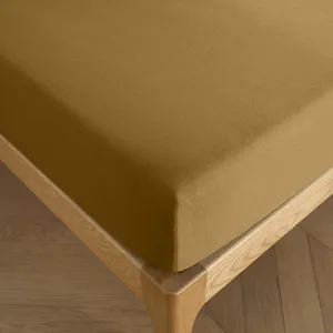 Coton Pur - Drap housse 100% Coton bonnet 30 cm caramel 200x200 cm pas cher