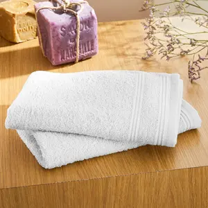 Comparateur de prix : UNIVERS DECOR Coton Pur - 4 Serviettes Invite Spa neige 30x50 cm