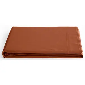 Coton Pur - Drap Plat 100% Coton paprika 240x300 cm pas cher