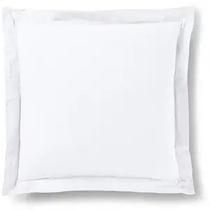 Coton Pur - Taie d'oreiller Volant plat 100% coton neige 63x63 cm pas cher