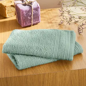 Comparateur de prix : UNIVERS DECOR Coton Pur - 4 Serviettes Invite Spa menthe 30x50 cm