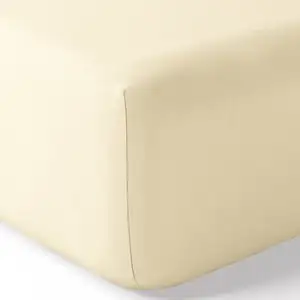 Drap housse percale "Julian" avec bonnet 35 cm toutes dimensions Coton Pur - Julian Ivoire - 140 x 190 cm bonnet de 35 cm pas cher