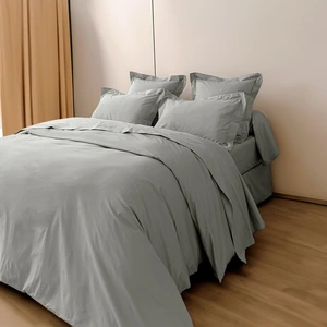Coton Pur - Housse de couette en percale de coton perle 140x200 cm pas cher