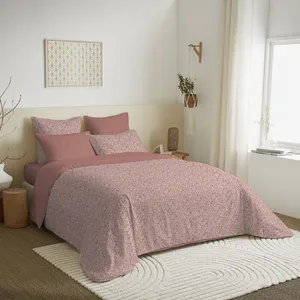 UNIVERSDECOR Pack complet housse de couette réversible pour lit 140 x 190 cm Céleste pêche pas cher