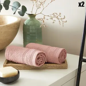 Univers Décor - 4 Serviettes invité Spa blush 30x50 cm pas cher