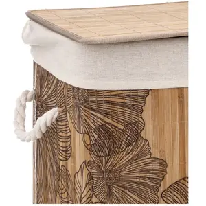 ATMOSPHERA Panier à linge Bambou "Blackflora" ou "Palawan" 60 litres Atmosphéra - Couleur: Blackflora pas cher