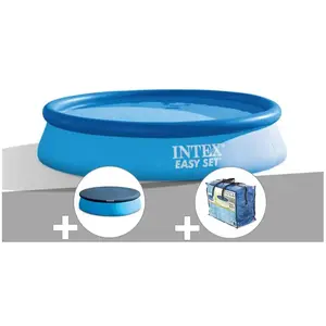 Comparateur de prix : Intex Kit piscine autoportée Intex Easy Set 3,05 x 0,61 m + Bâche de...