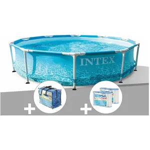 Comparateur de prix : Intex Kit piscine tubulaire Intex Metal Frame Ocean ronde 3,05 x 0,76 ...