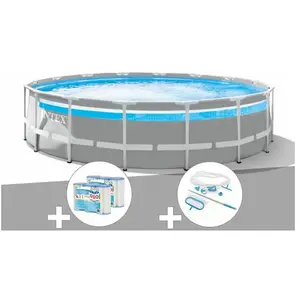 Comparateur de prix : Intex Kit piscine tubulaire Intex Prism Frame Clear Window ronde 4,88 ...