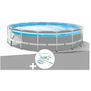 Comparateur de prix : Intex Kit piscine tubulaire Intex Prism Frame Clear Window ronde 4,88 ...