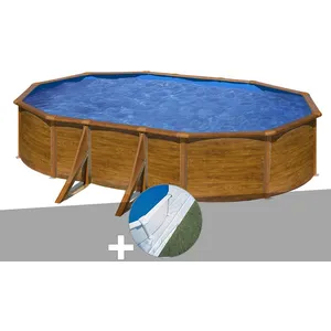 Comparateur de prix : GRE Piscine acier aspect bois Gré Pacific ovale 6,34 x 3,99 x 1,22 m -...