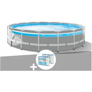 Comparateur de prix : Intex Kit piscine tubulaire Intex Prism Frame Clear Window ronde 4,88 ...