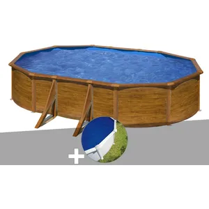 Comparateur de prix : GRE Kit piscine acier aspect bois Gré Pacific ovale 6,34 x 3,99 x 1,22...