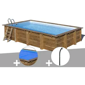 Comparateur de prix : Piscine bois Sunbay Evora 6,20 x 4,20 x 1,33 m - GRE - Rectangulaire -...